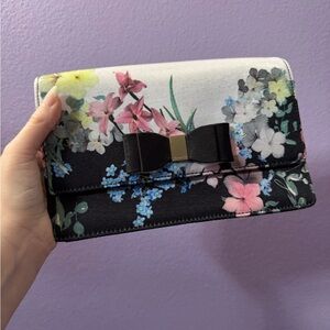 Ted Baker Floral Crossbody Clutch Purse with Bow NWOT